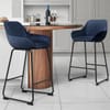 Kanto Bar Stool Blue Velvet