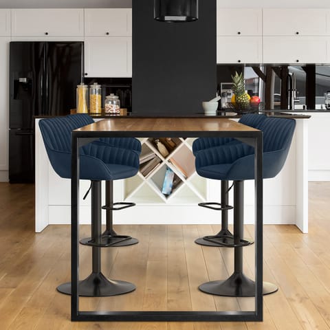 Sol Bar Stool Blue Velvet