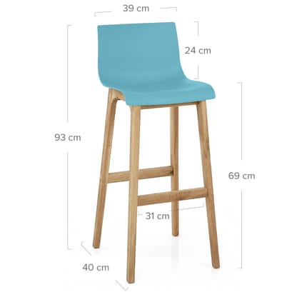 Drift Oak & Blue Bar Stool Dimensions