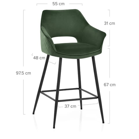 Viola Bar Stool Green Velvet