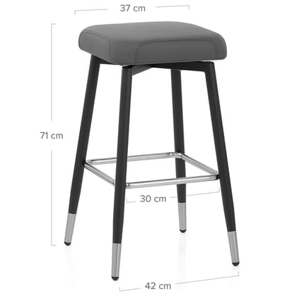 Luca Bar Stool Grey Dimensions