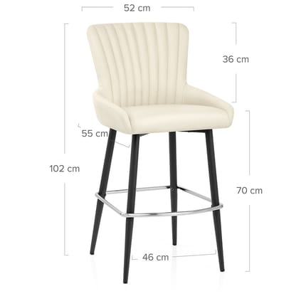 Lucia Bar Stool Cream Dimensions