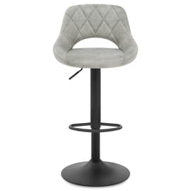 Nikita Bar Stool Grey Suede