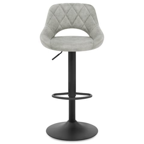 Nikita Bar Stool Grey Suede