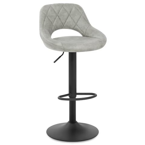 Nikita Bar Stool Grey Suede