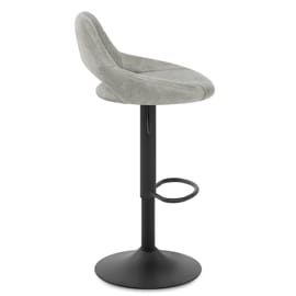 Nikita Bar Stool Grey Suede