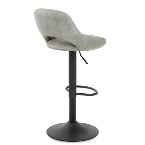 Nikita Bar Stool Grey Suede