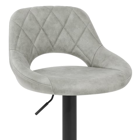 Nikita Bar Stool Grey Suede