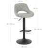 Nikita Bar Stool Grey Suede