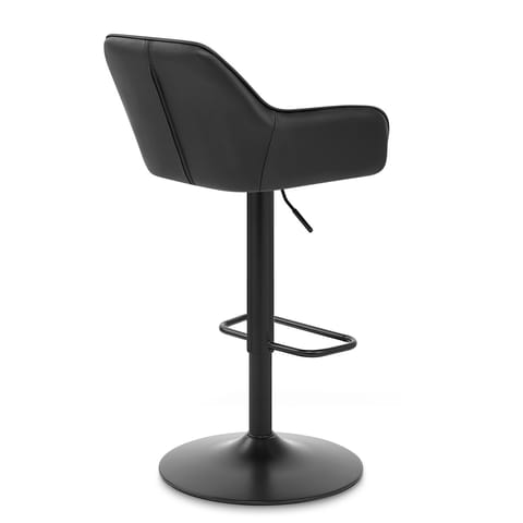 Sol Real Leather Bar Stool Black