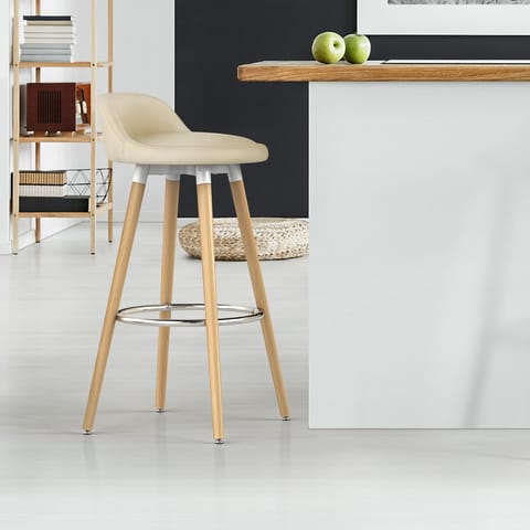 Jive Wooden Stool Cream