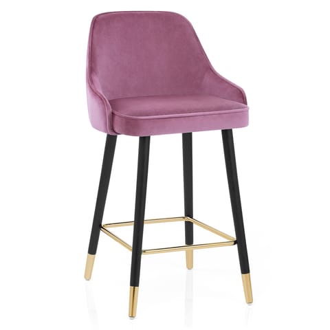 Glam Stool Gold & Purple Velvet
