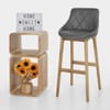 Breeze Wooden Stool Grey