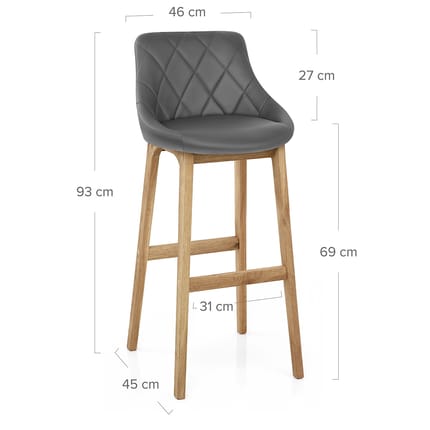 Breeze Wooden Stool Grey Dimensions