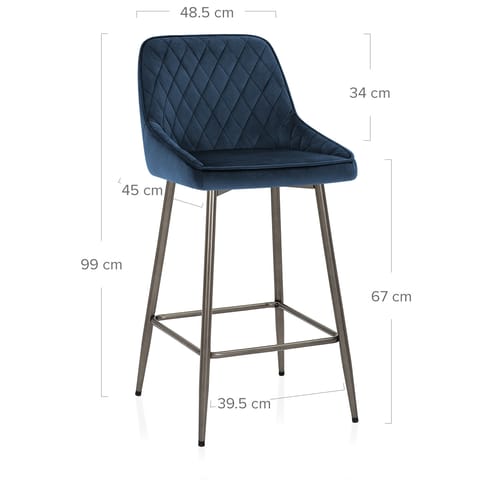 Brisbane Bar Stool Blue Velvet