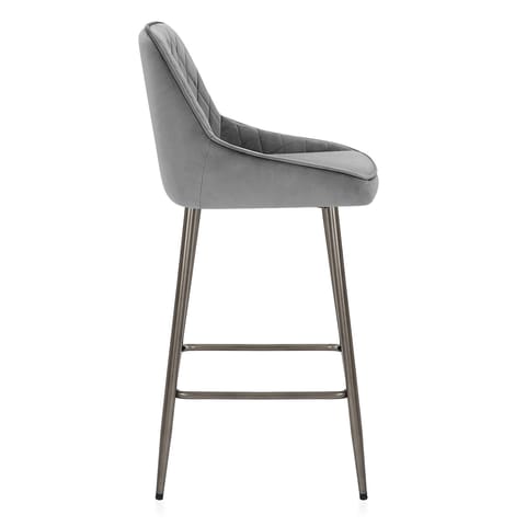 Brisbane Bar Stool Grey Velvet