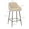 Cairns Bar Stool Beige Fabric