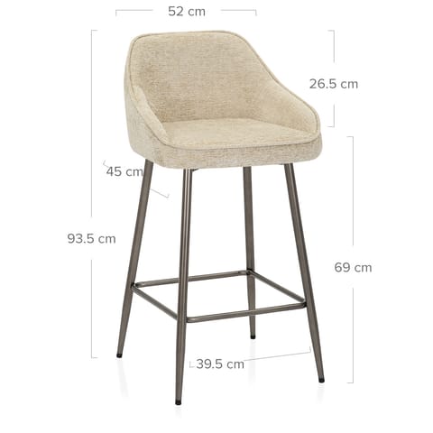 Cairns Bar Stool Beige Fabric