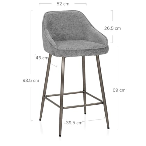 Cairns Bar Stool Grey Fabric