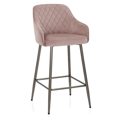 Sydney Bar Stool Pink Velvet