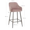 Sydney Bar Stool Pink Velvet