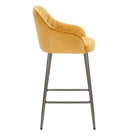 Sydney Bar Stool Yellow Velvet