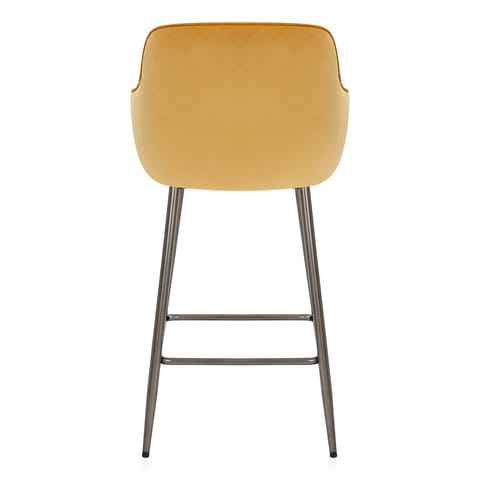 Sydney Bar Stool Yellow Velvet