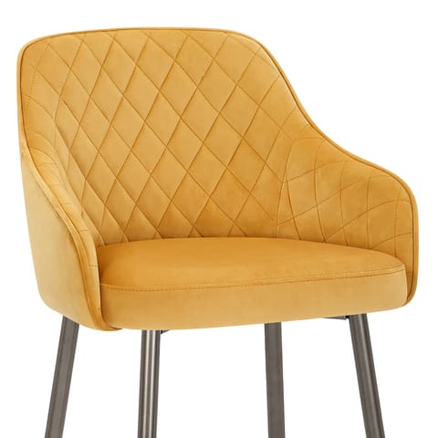 Sydney Bar Stool Yellow Velvet