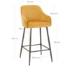 Sydney Bar Stool Yellow Velvet