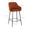 Sydney Bar Stool Rust Velvet