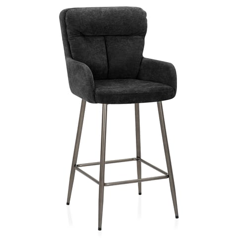 Albany Bar Stool Black Fabric