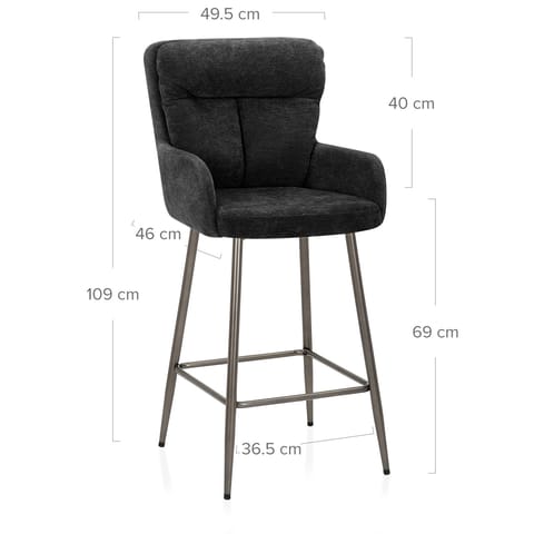 Albany Bar Stool Black Fabric