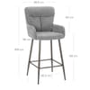 Albany Bar Stool Grey Fabric