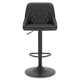 Melbourne Real Leather Stool Black