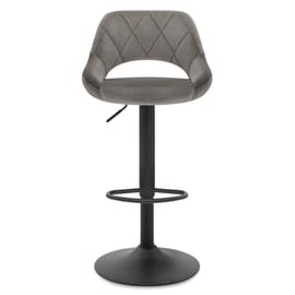 Nadia Bar Stool Grey Velvet