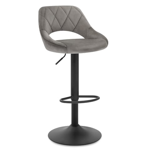 Nadia Bar Stool Grey Velvet