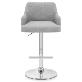 Dylan Stool Grey Leather & Grey Fabric