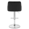 Dylan Stool Black Leather & Charcoal Fabric