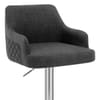 Dylan Stool Black Leather & Charcoal Fabric