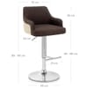 Dylan Stool Cream Leather & Brown Fabric