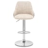 Plaza Stool Black Fabric & Cream Leather