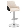 Plaza Stool Black Fabric & Cream Leather