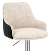 Plaza Stool Black Fabric & Cream Leather