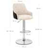 Plaza Stool Black Fabric & Cream Leather