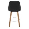 Piper Walnut Stool Black Fabric & Cream Leather