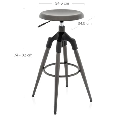 Onyx Bar Stool Gunmetal Dimensions