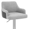 Dylan Stool Grey Leather & Grey Fabric