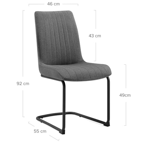 Adele Dining Chair Grey Fabric