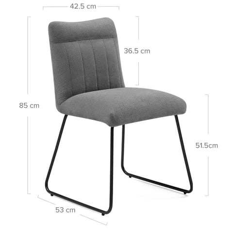 Milo Dining Chair Grey Fabric