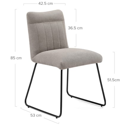 Milo Dining Chair Tweed Fabric Dimensions